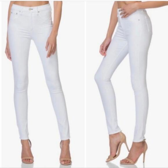 NWT Rag & Bone High Rise Skinny Jeans  Sz 26 in White - Picture 3 of 13